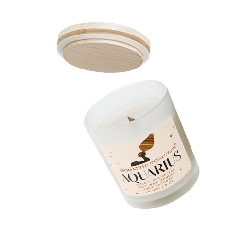 Aquarius Sea Minerals Candle | Frosted Glass Candle for Home Decor,